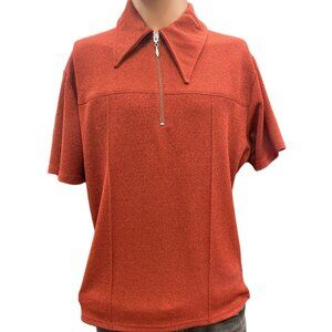 Star 69 Rust Zip up Polo Short Sleeve size Med SKU 1193